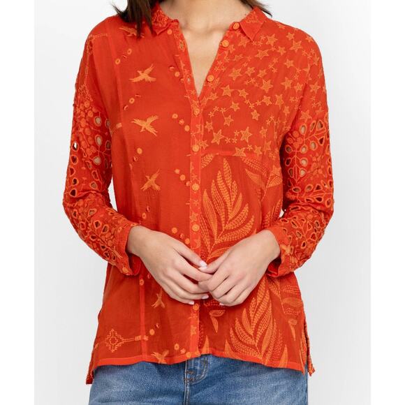Johnny Was ROCHELLE Button Up Blouse Small C10223-3‎ - Picture 1 of 11